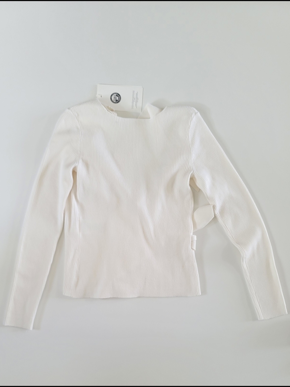 Sezane Leonore Wrap Front Wool Cotton Blend Sweater Ecru XS - Picture 11 of 11